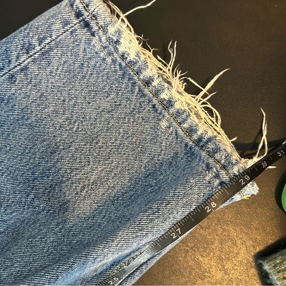 Zara TRG Denim Jeans Straight Leg Ripped High Rise Relaxed Sz 6 - Picture 8 of 9